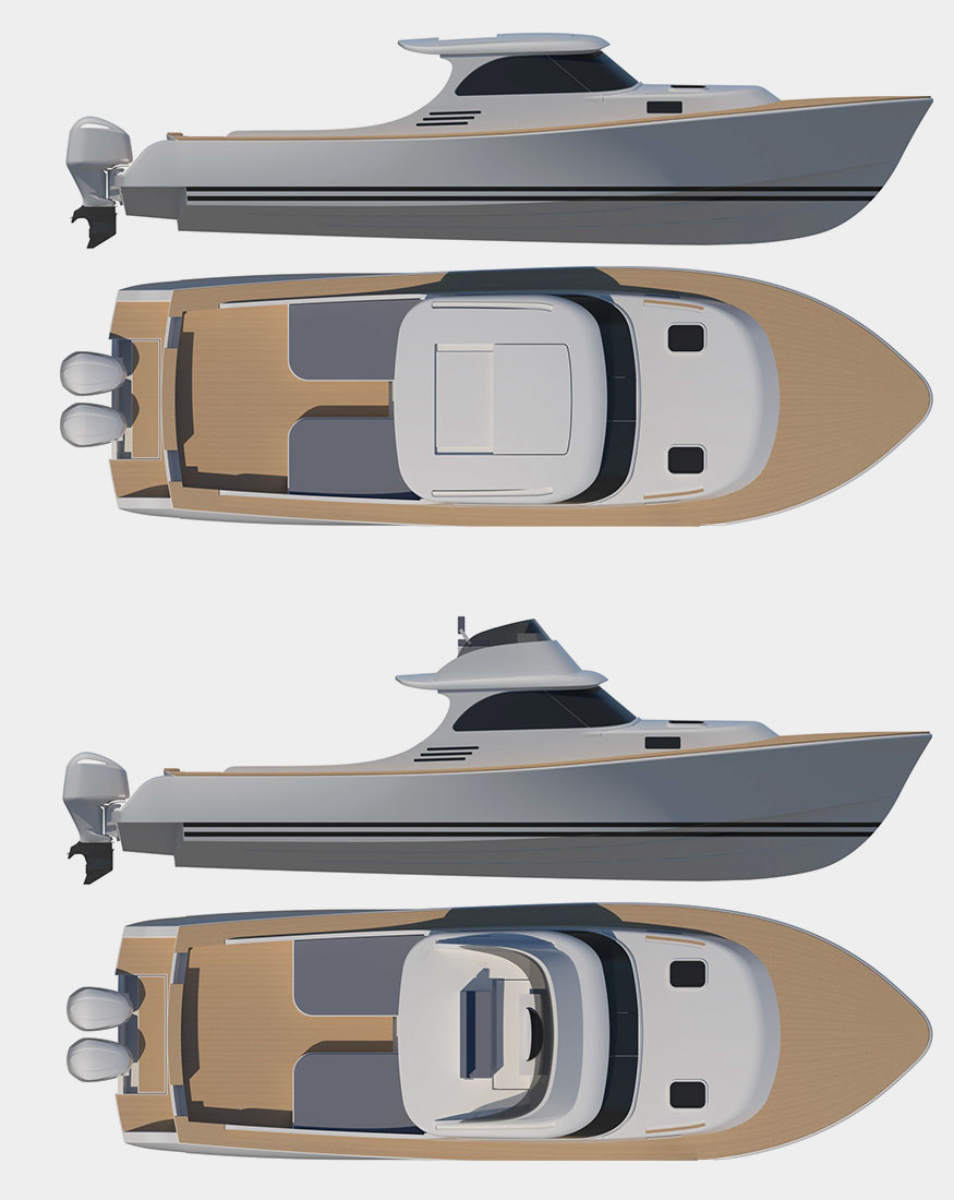 Barca a motore Toy Fly 36 fuoribordo disegni dei layout